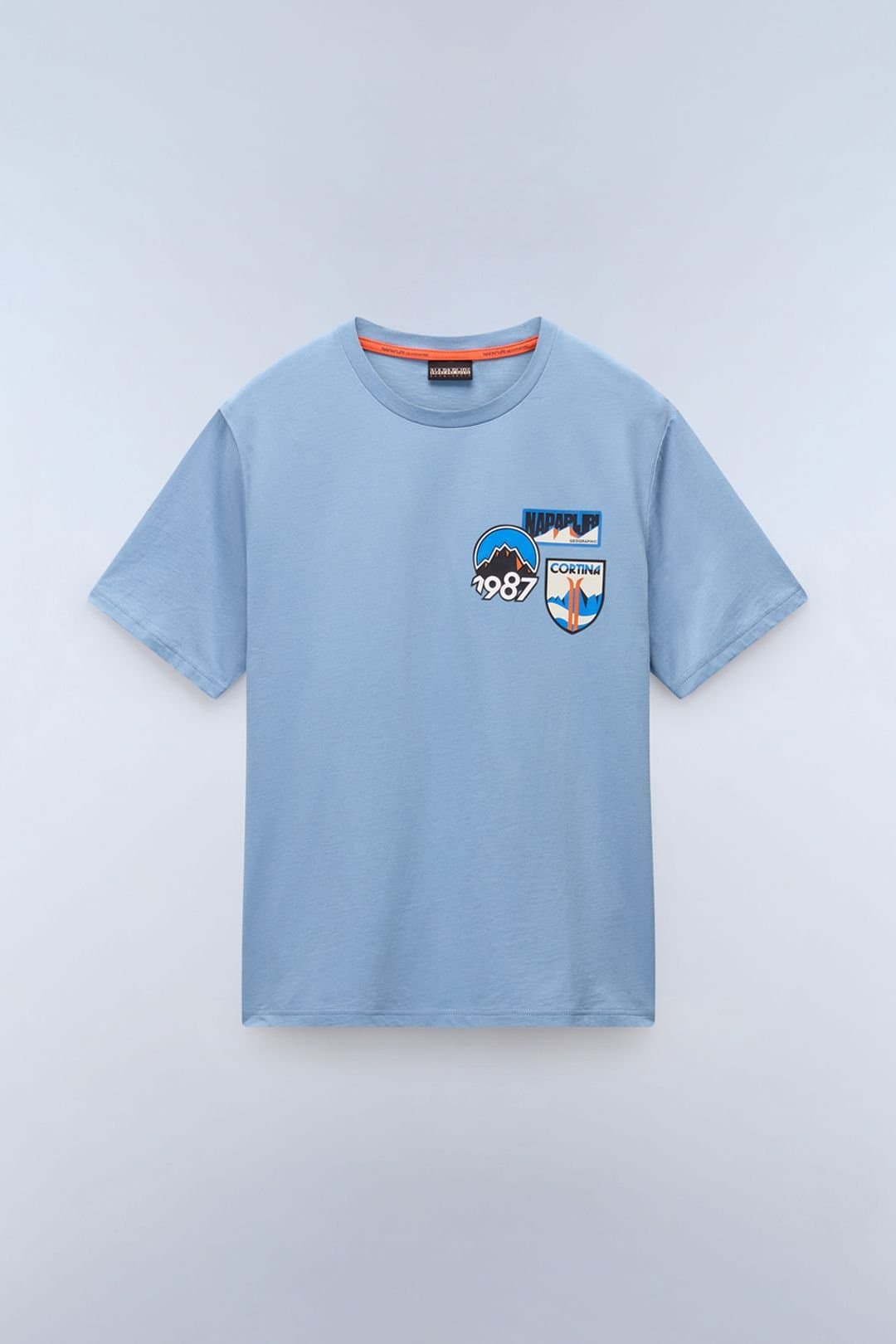 Napapijri Napapijri Men's S-Montepiana Ss Graphic T-Shirt Faded Denim in Blue