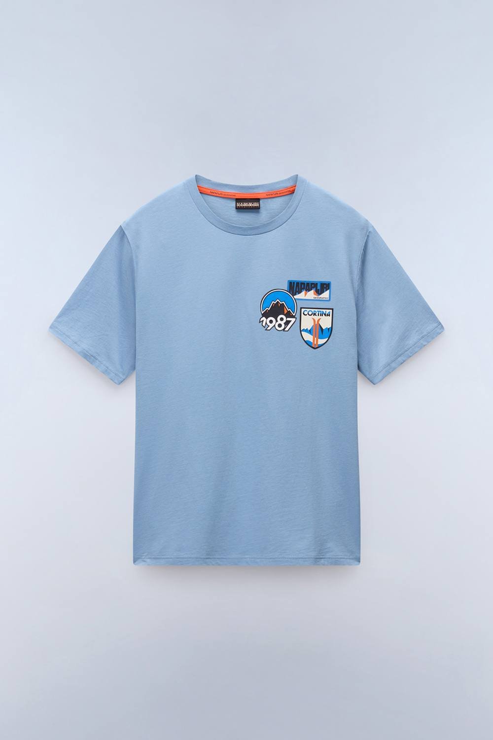 Napapijri Napapijri Men's S-Montepiana Ss Graphic T-Shirt Faded Denim in Blue - 2