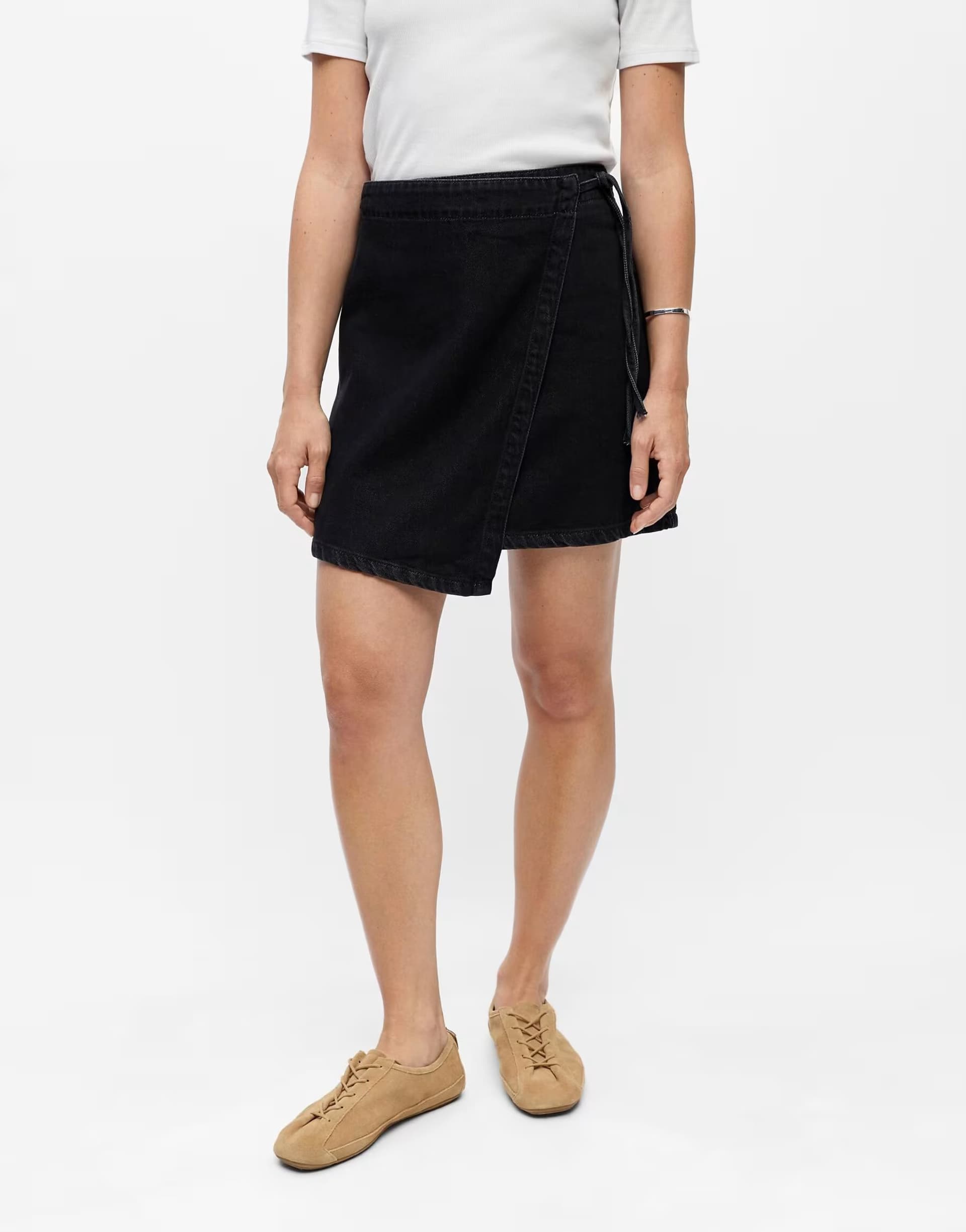 ASOS Object Wrap skirt in black denim