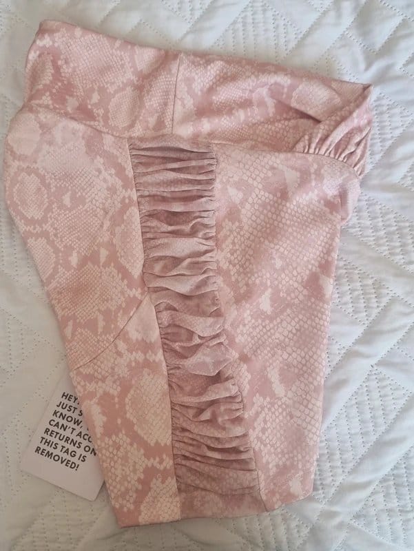 ASOS Pink Snakeskin Scrunch Bum Shorts