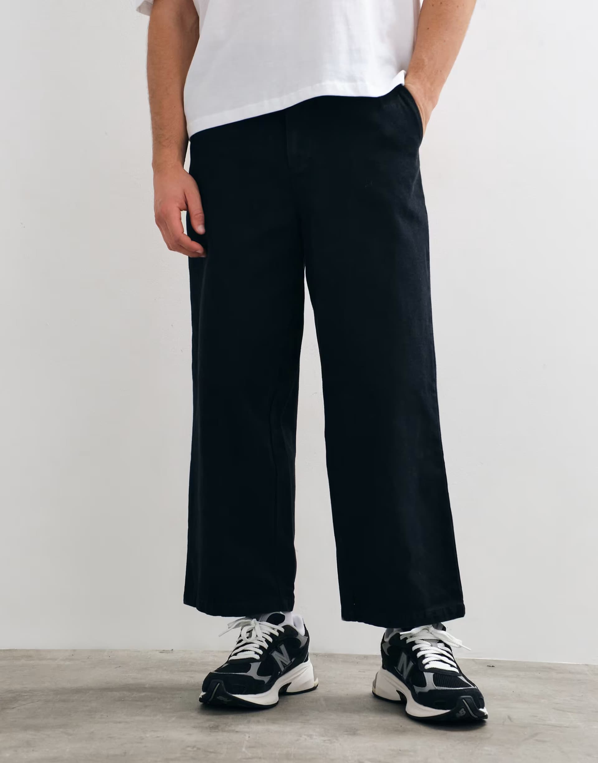 ASOS Stan Ray straight leg A trousers in black