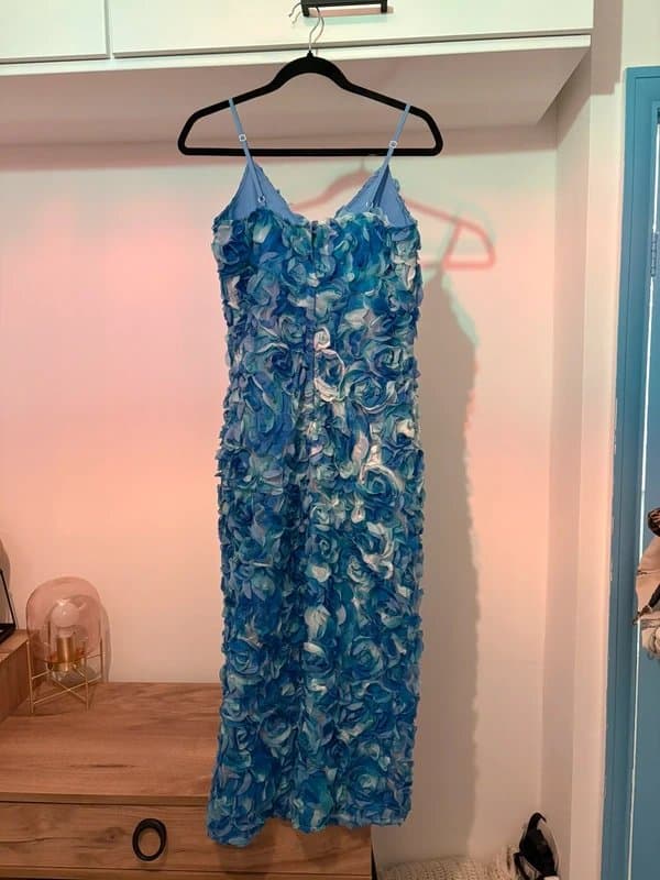 Never Fully Dressed Never Fully Dressed blue floral appliqué dress