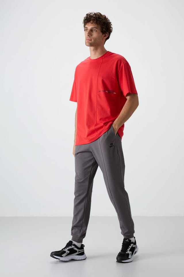Tommy Life Tommy Life Men's Fleece Jogger Sweatpants in Mid Grey - 2