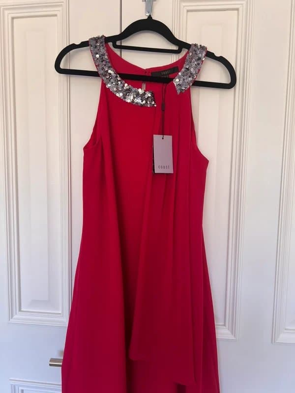 Coast Coast Maddie Raspberry Sequin Collar Short Dress UK 10 BNWT