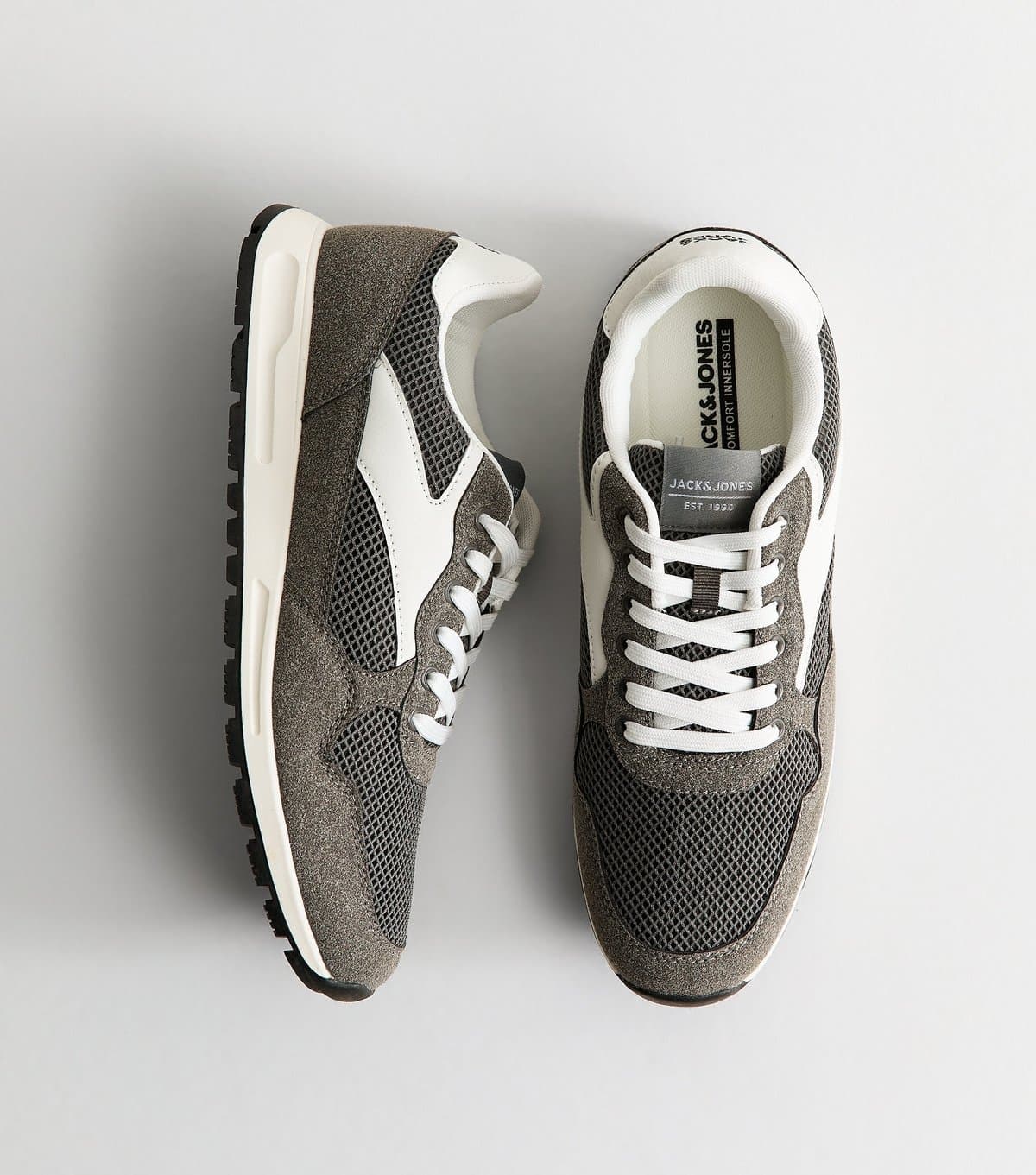 jack & jones Men's Grey Sneakers Jack & Jones New Look