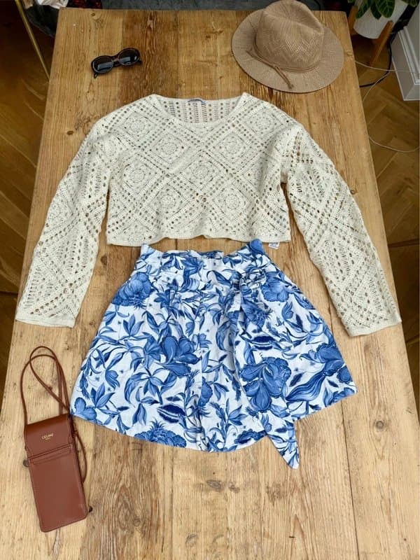 Zara Zara crochet knit top long sleevee boho summer cover up
