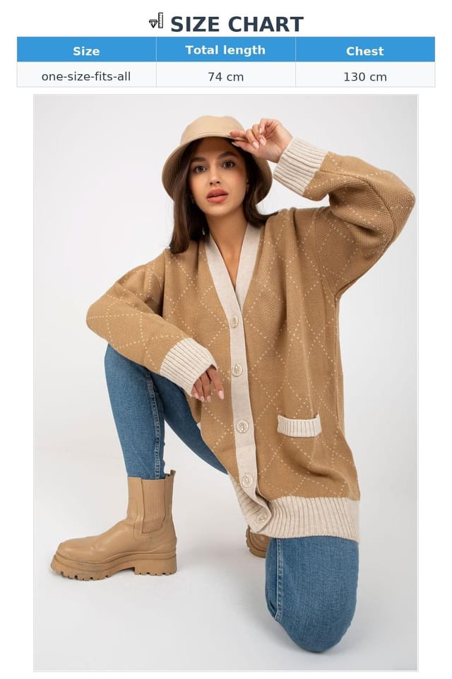Love Lace Love Lace Women's Long Sleeve Button Cardigan in Brown - 3
