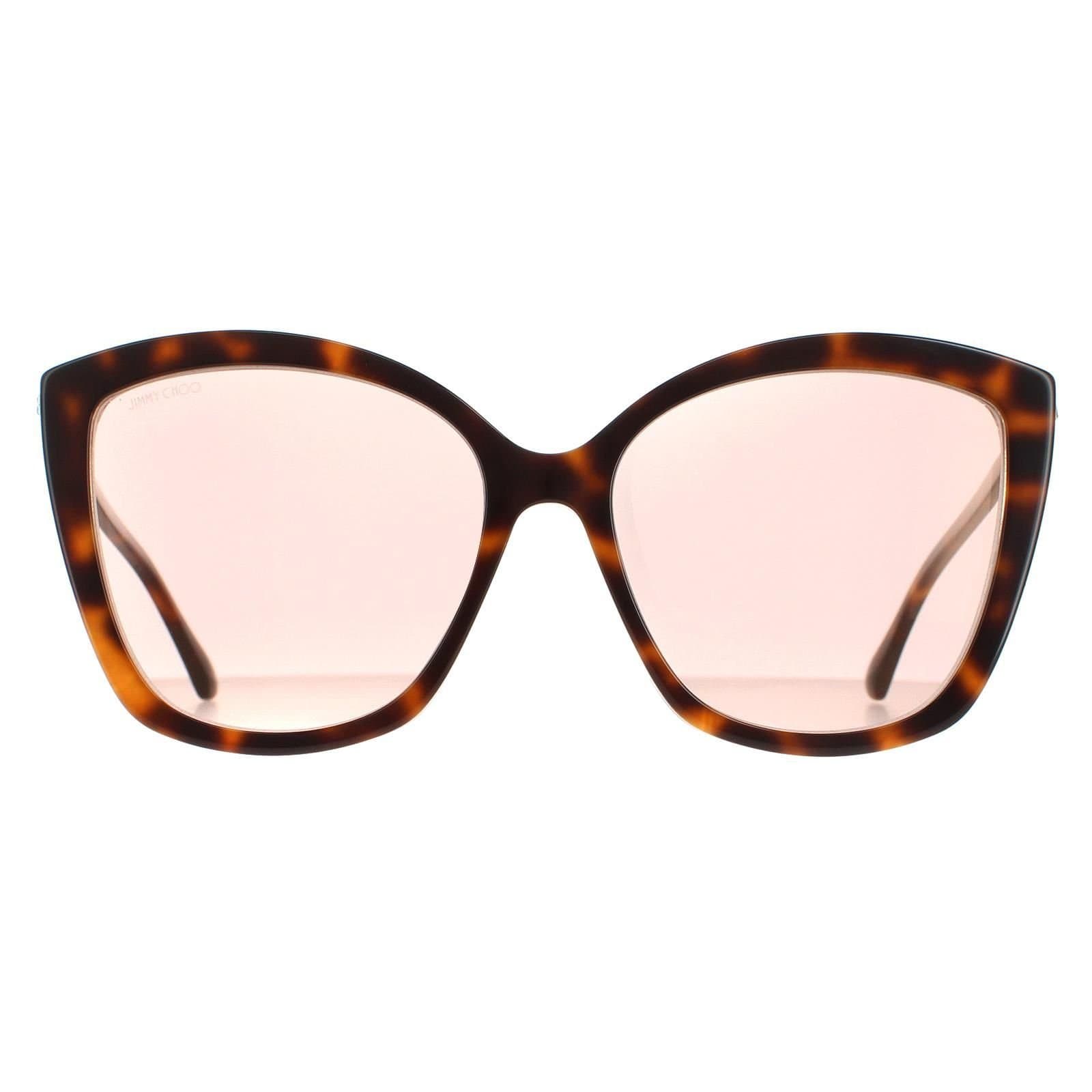 Jimmy Choo Jimmy Choo Women's Cat Eye Havana Pink Gold Mirror Nat/S in Brown