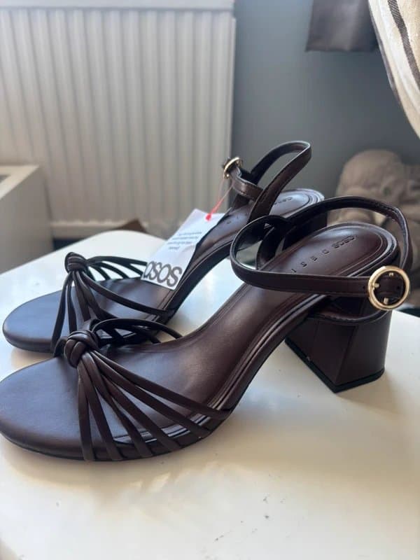 ASOS ASOS Design brown block heel sandals