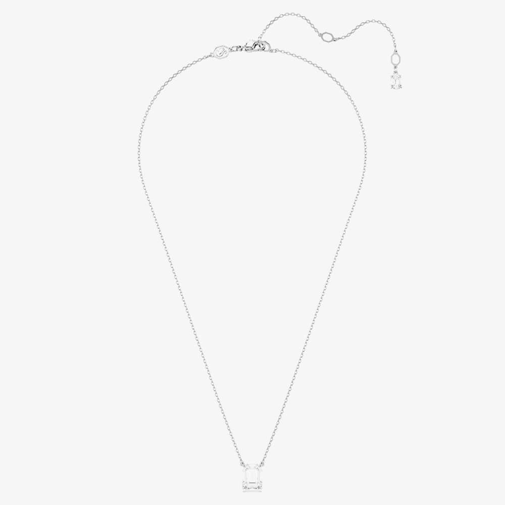 Swarovski Swarovski Women's Stilla Rhodium Plated White Octagonal Necklace 5693405 in Silver - 2