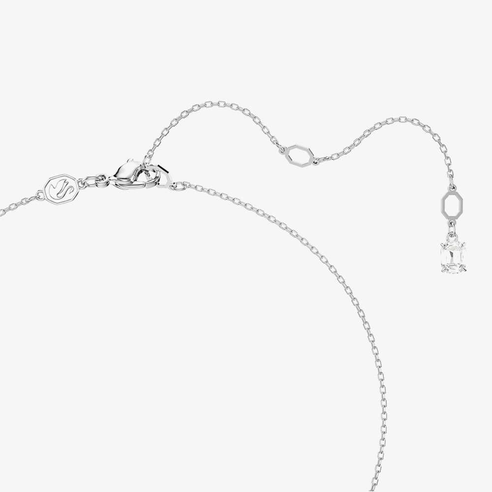 Swarovski Swarovski Women's Stilla Rhodium Plated White Octagonal Necklace 5693405 in Silver - 3