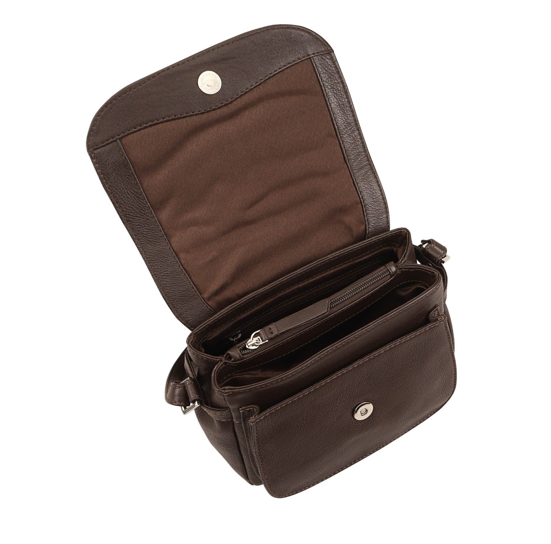 Dents Dents Women's Zinnia Leather CrossBody Bag in Chocolate - 4