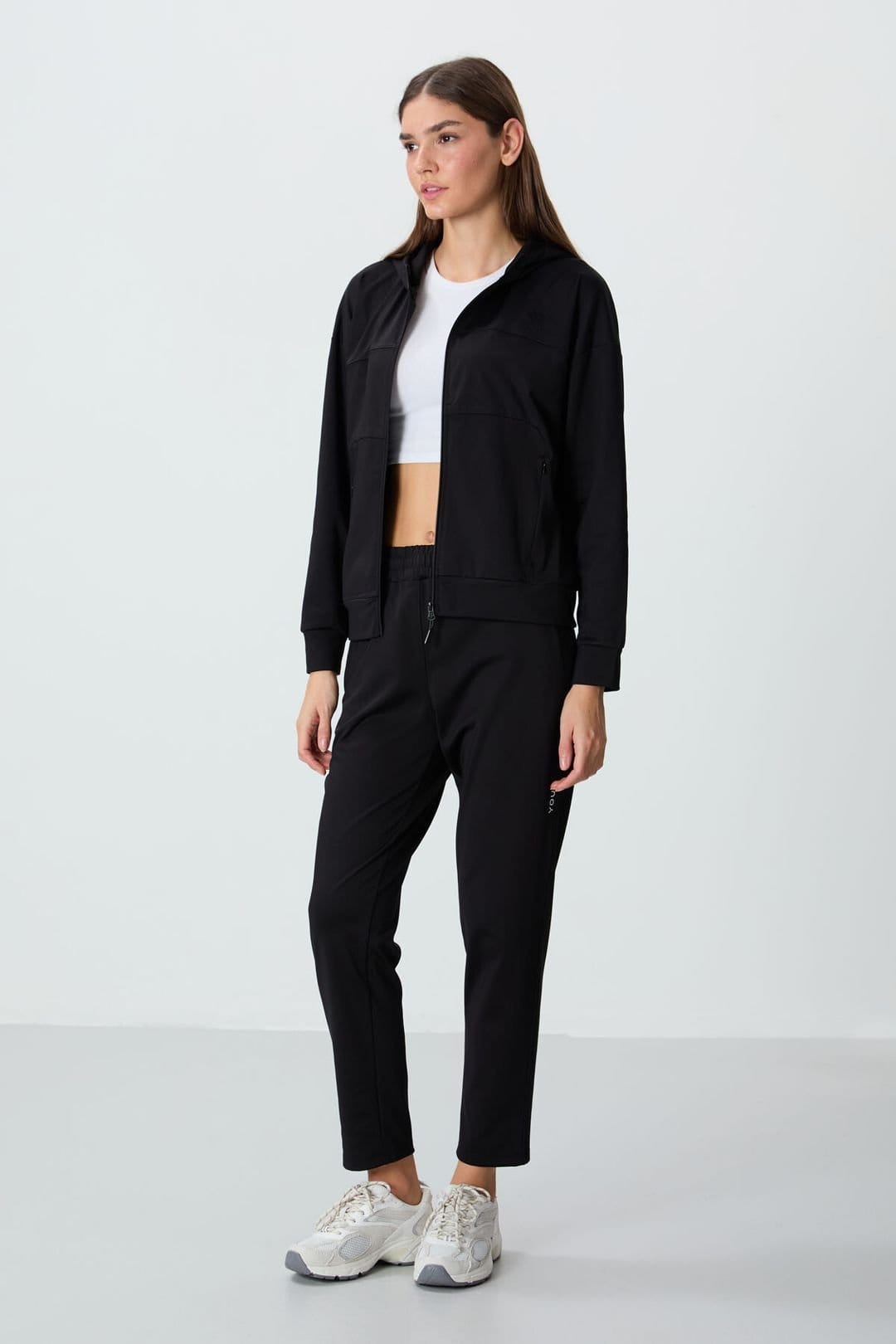 Tommy Life Tommy Life Women's Women's Hooded Zip Sweatshirt & Pants Set in Black - 4