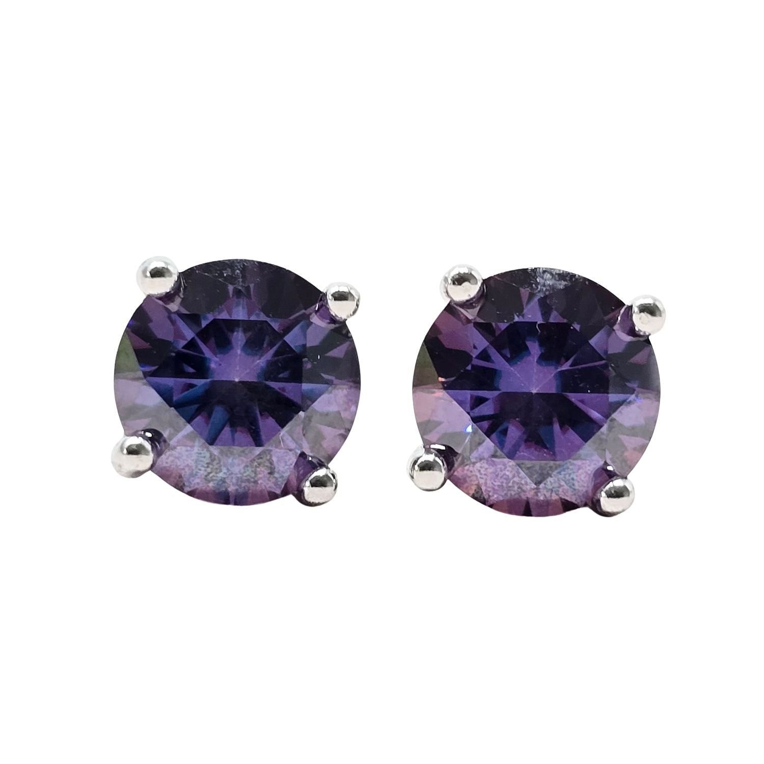 Harfi Harfi Women's Amethyst Moissanite Crystal Sterling Silver Earrings - 1