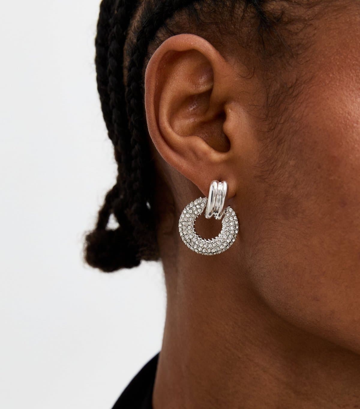 New Look New Look Silver Tone Crystal Drop Earrings