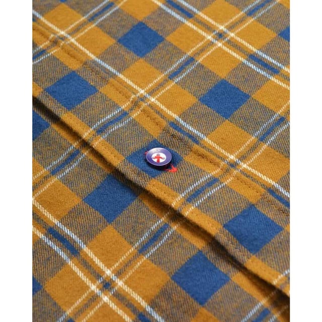 Lambretta Lambretta Men's Checked Brushed Long-Sleeved Shirt in Mustard - 3