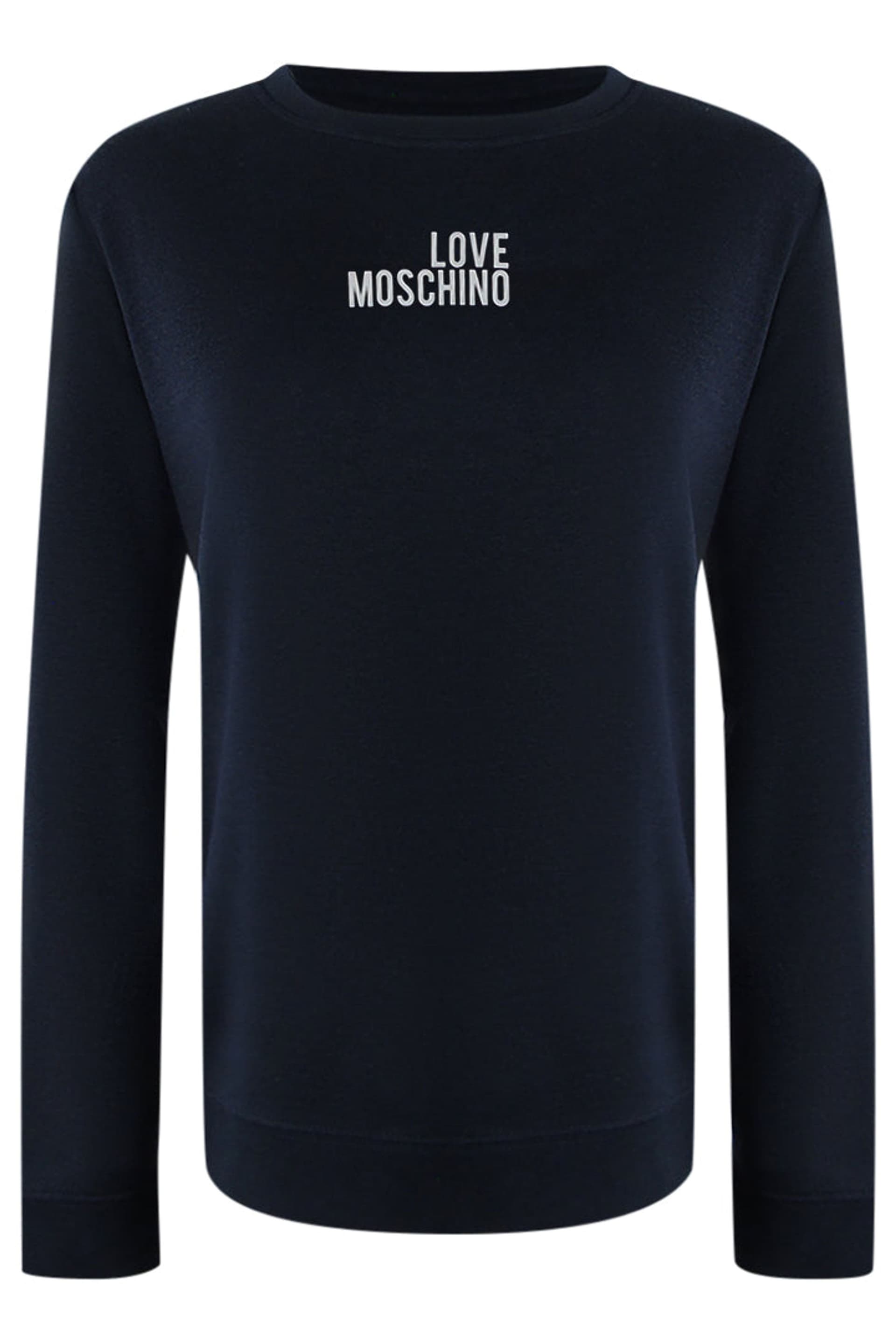 Love Moschino Love Moschino Men's Long Sleeve Round T-shirt in Navy