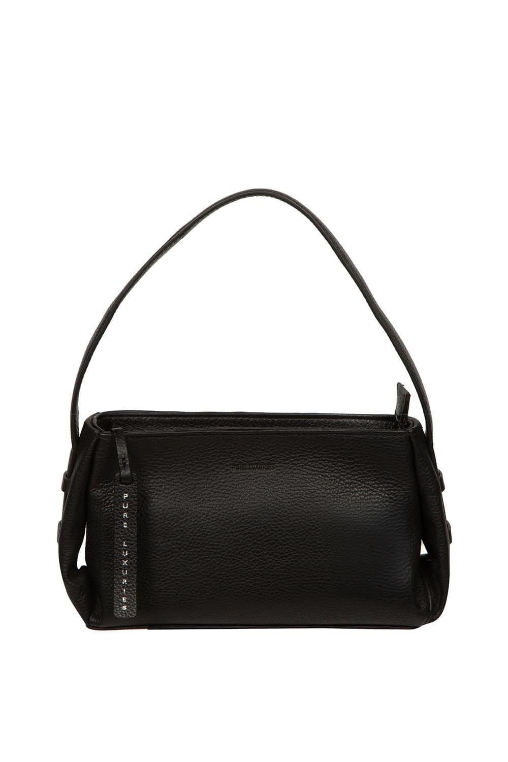 Pure Luxuries London Pure Luxuries London Women's 'Rosamund' Leather Grab Bag in Black