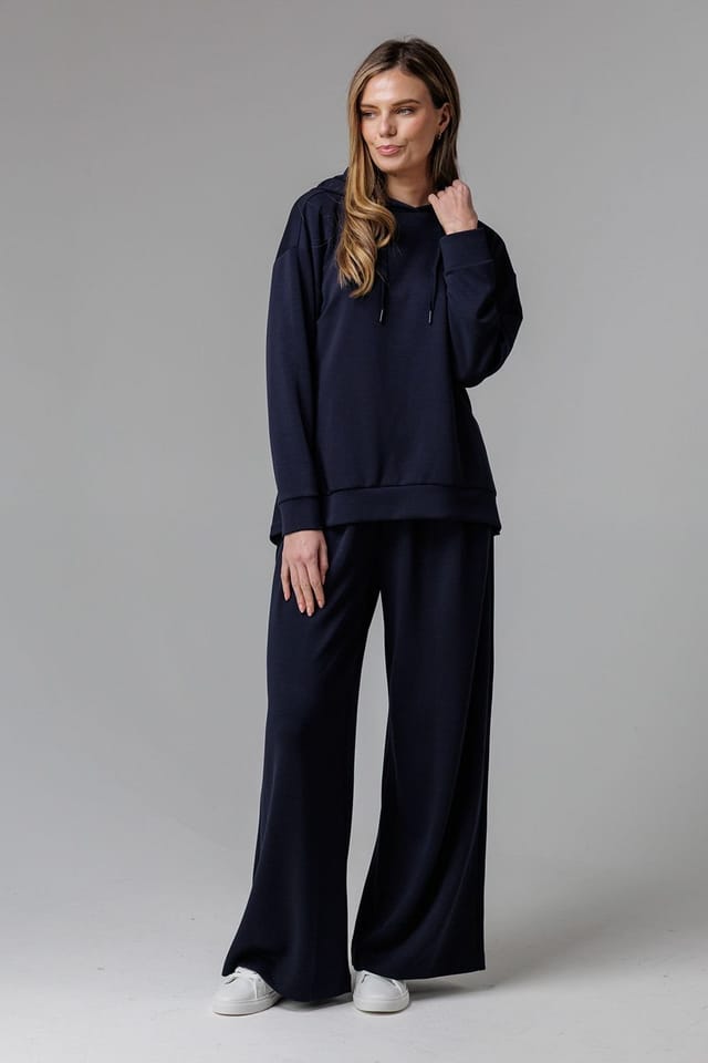 French Connection French Connection Women's Luxe Oversized Drawcord Hoody in Navy - 3