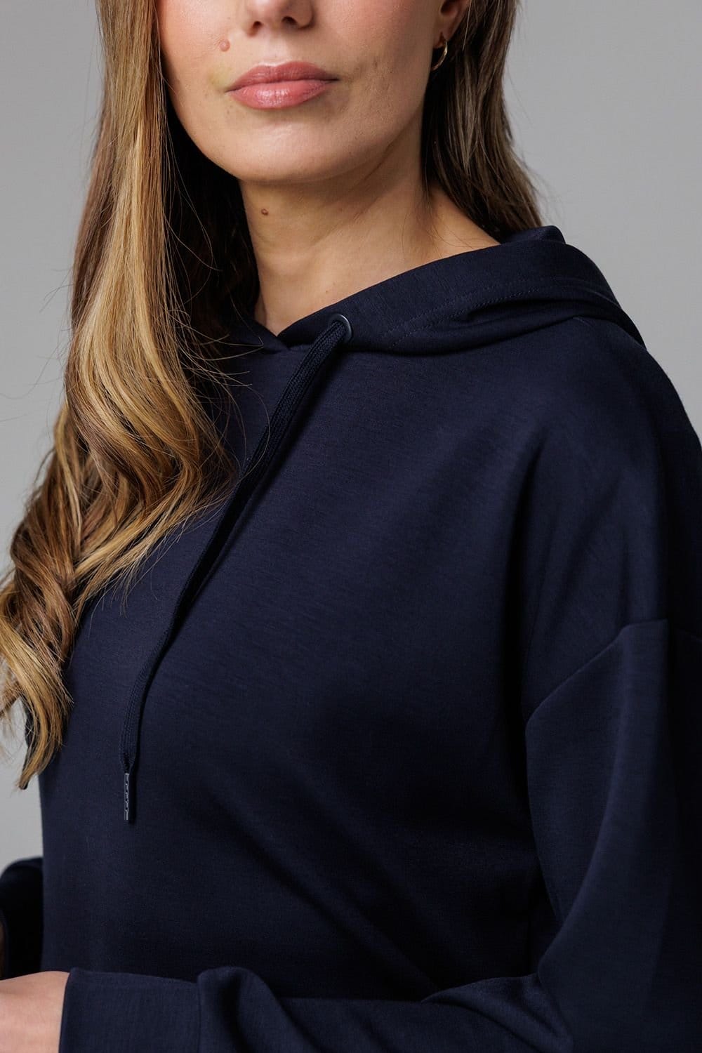 French Connection French Connection Women's Luxe Oversized Drawcord Hoody in Navy - 4