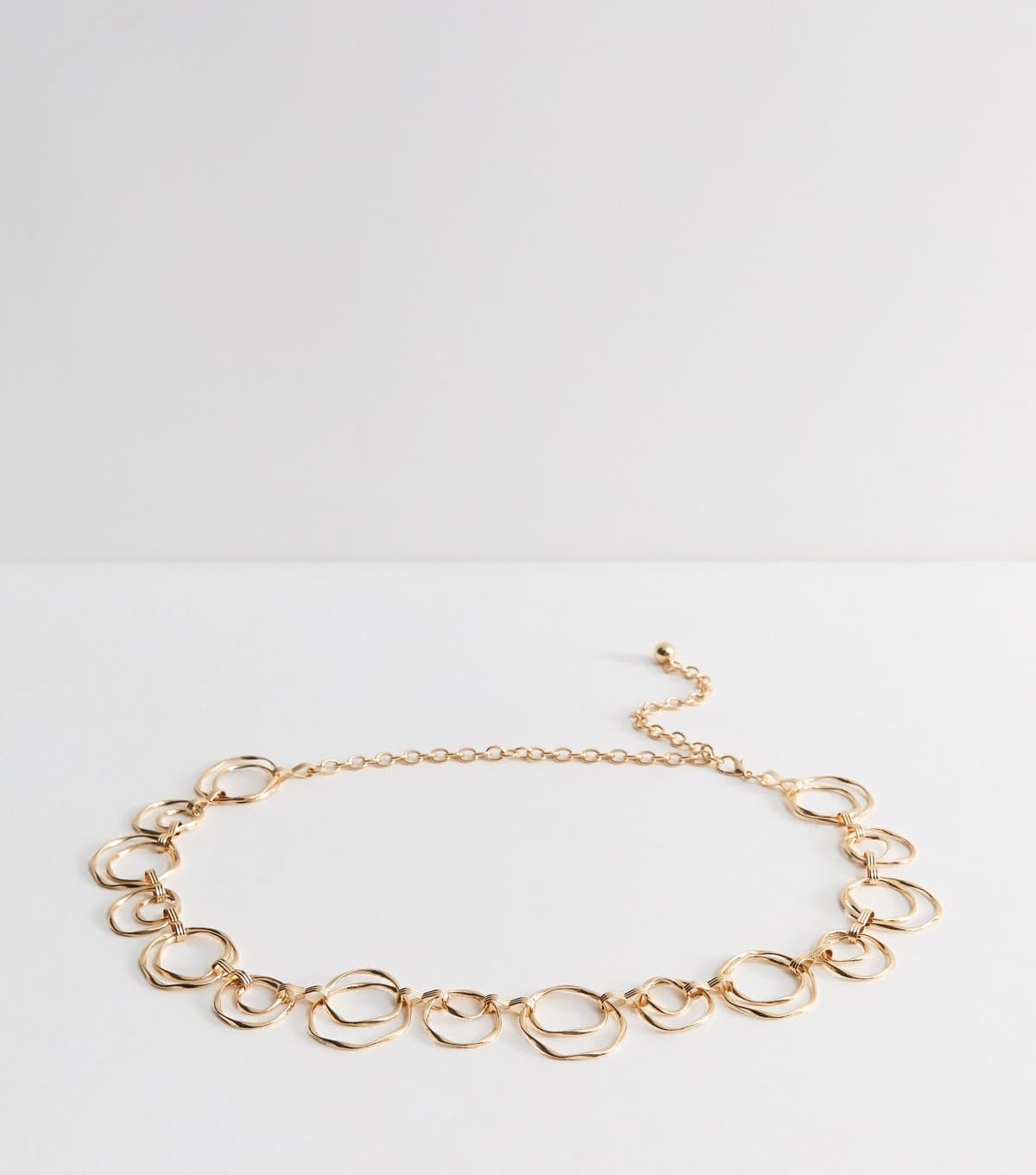 New Look Gold Tone Twisted Circle Chain Belt New Look