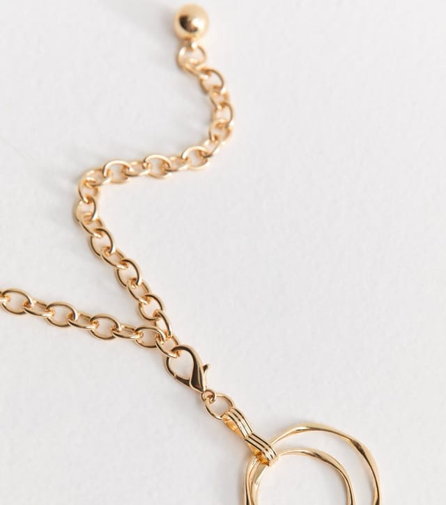 New Look Gold Tone Twisted Circle Chain Belt New Look - 3