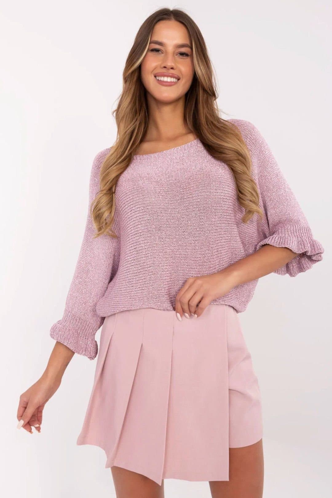 Love Lace Love Lace Pink High-Waisted Pleated Skirt Shorts