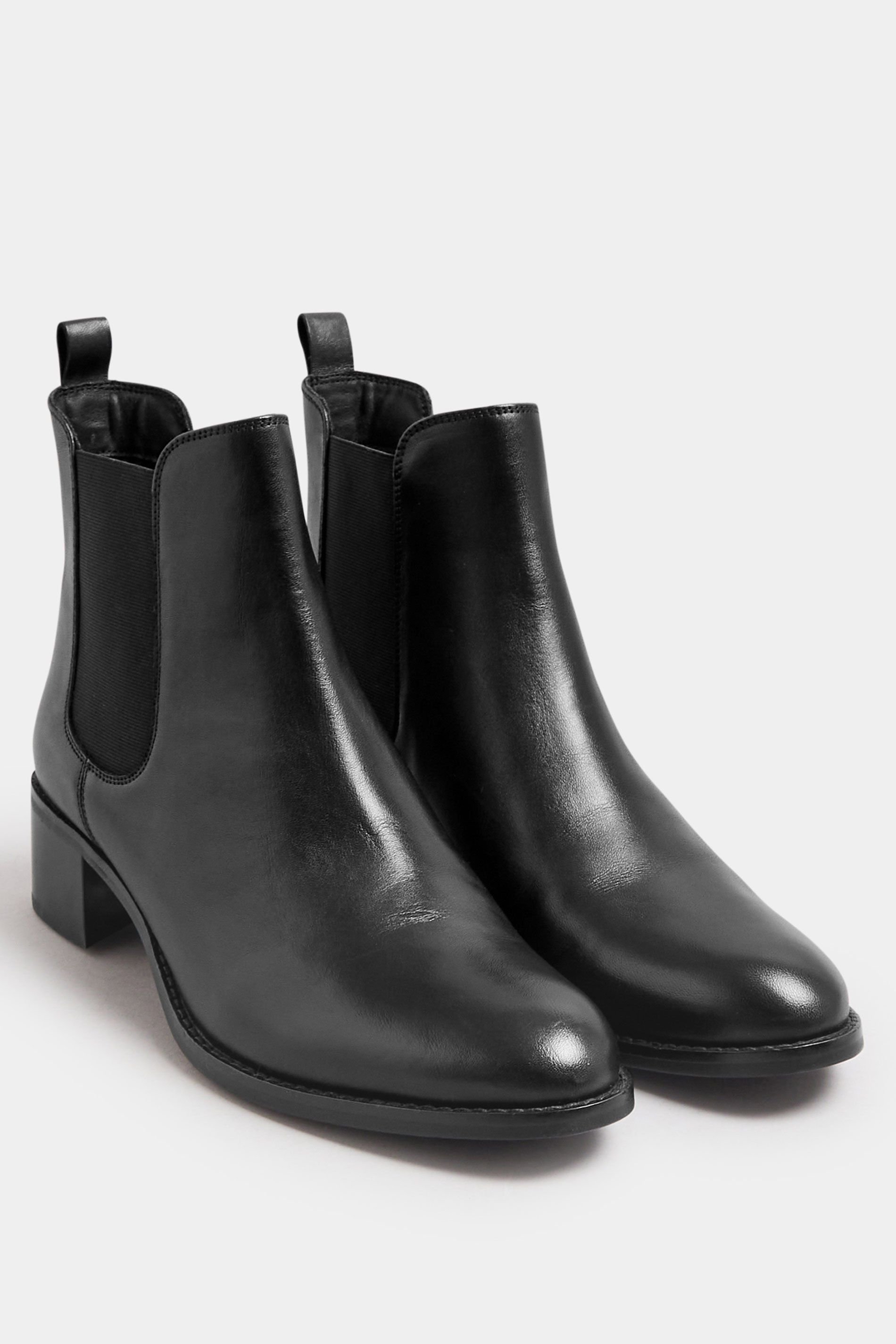 Long Tall Sally Long Tall Sally Women's Leather Chelsea Boots in Black - 2