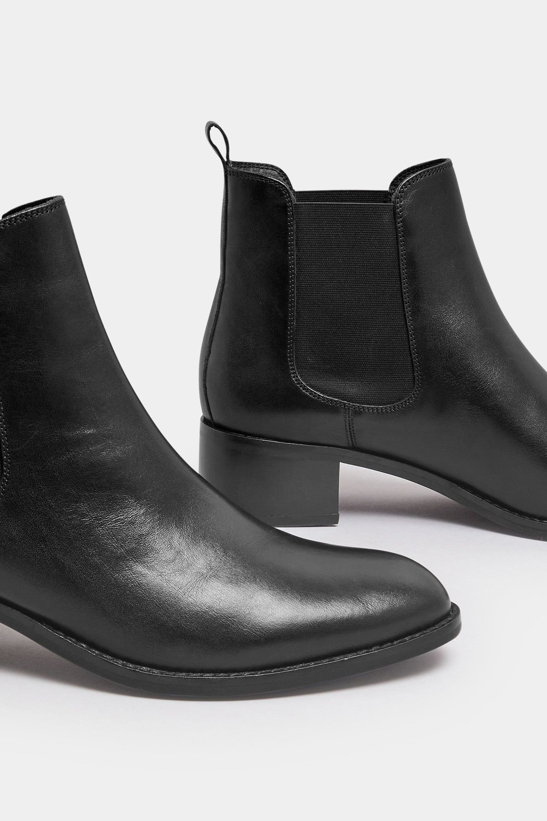 Long Tall Sally Long Tall Sally Women's Leather Chelsea Boots in Black - 3