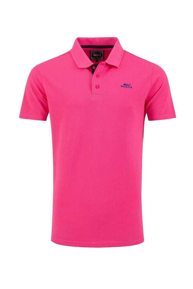 Weird Fish Weird Fish Men's Miles Pique Polo Shirt in Pink - 2
