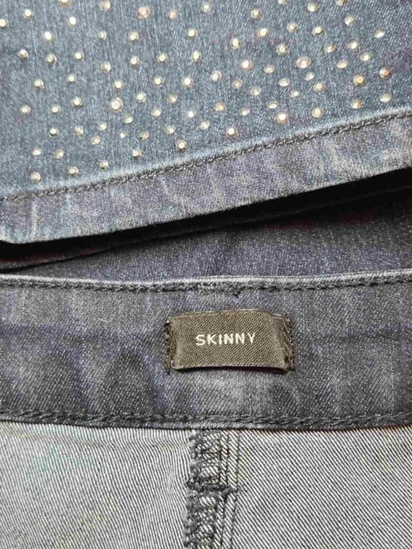 TU Tu Dark Blue Skinny Jeans Size 22 | Embellished Rhinestone Hem Denim 💙