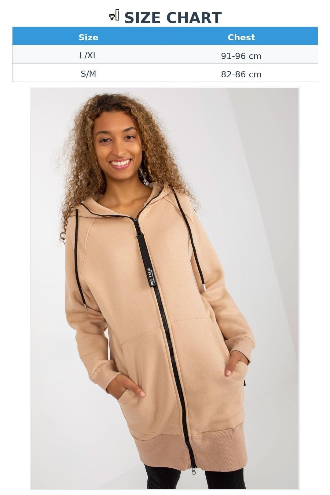 Love Lace Love Lace Women's Zipped Hooded Extended Sleeve Sweatshirt in Beige - 4