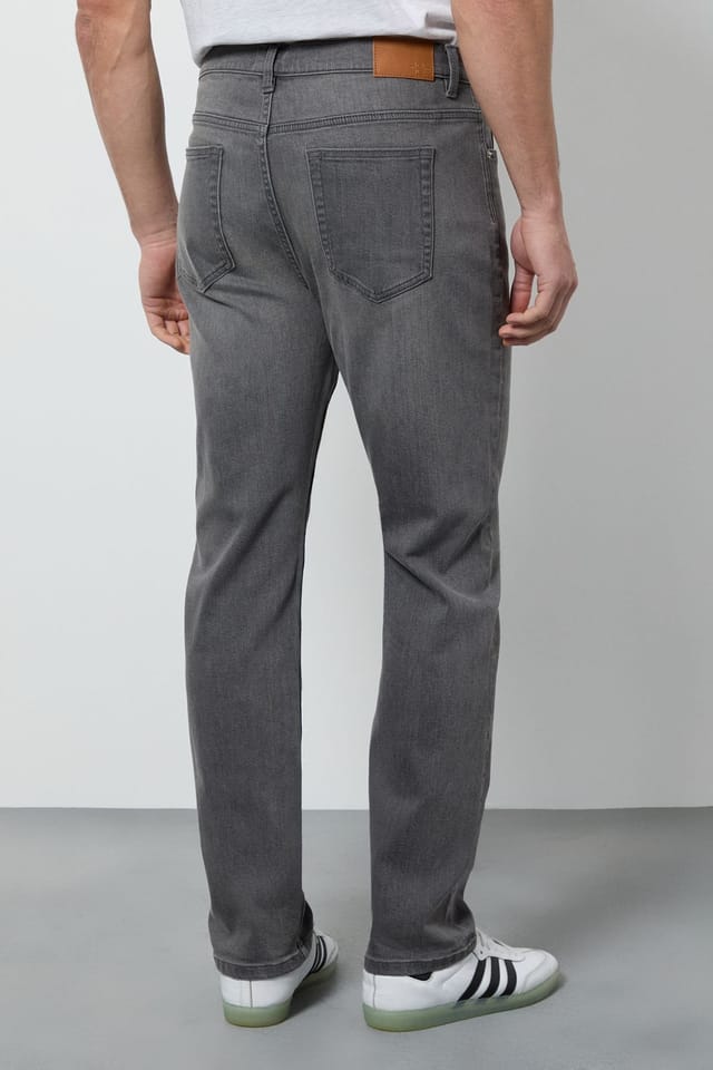 Burton Burton Men's Grey Stretch Straight Fit Jeans - 3