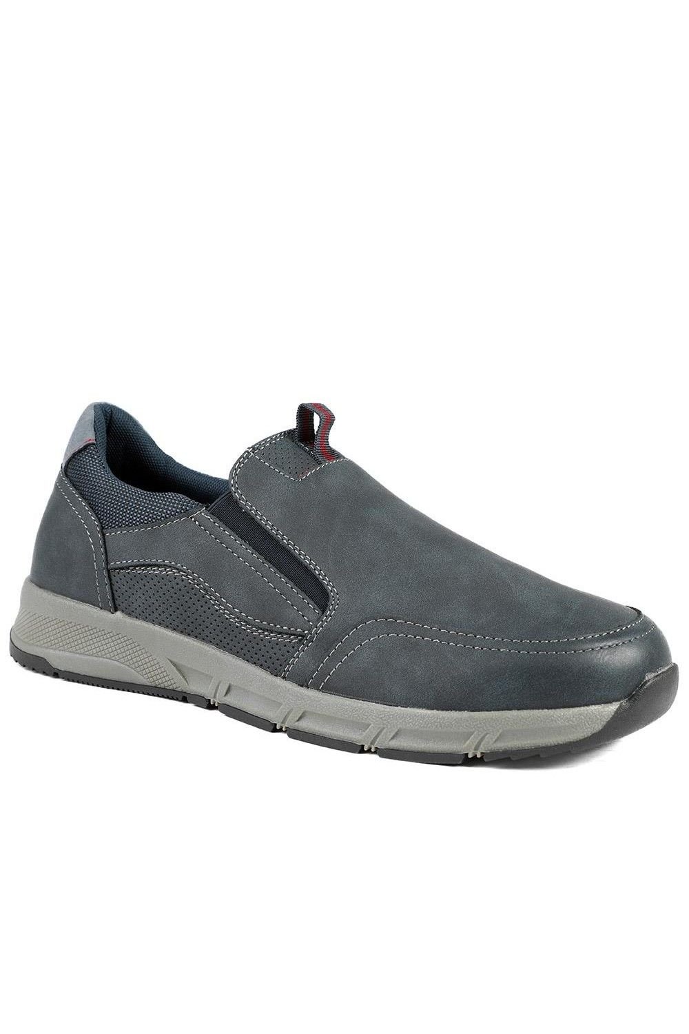 Pavers Pavers Men's Wide-Fit Elasticated Slip On Shoes in Navy - 1