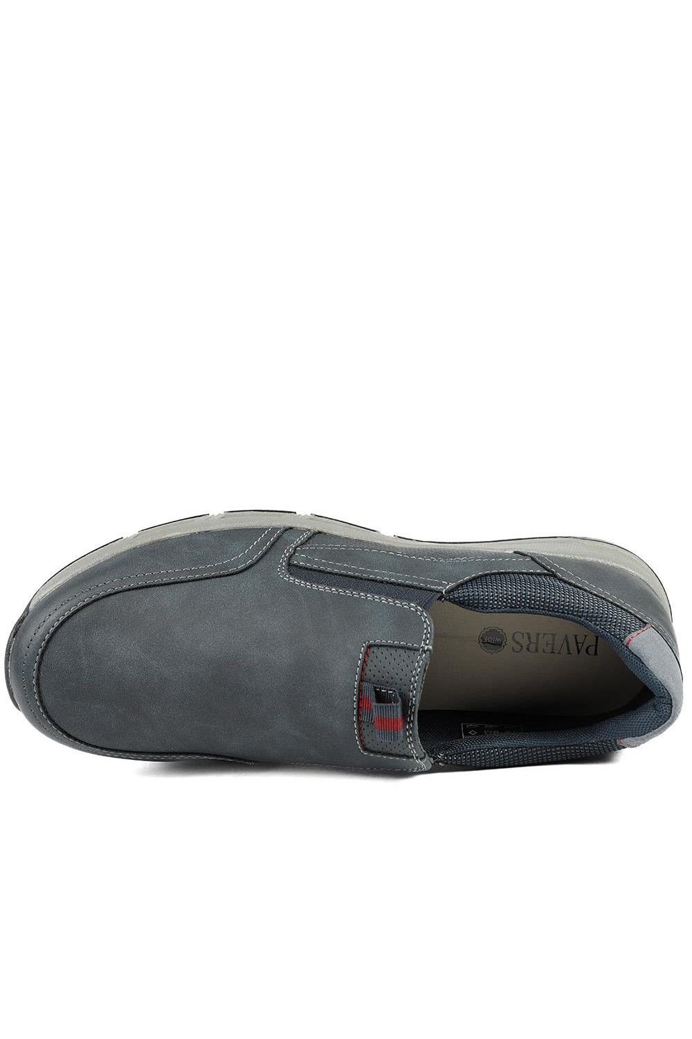 Pavers Pavers Men's Wide-Fit Elasticated Slip On Shoes in Navy - 4