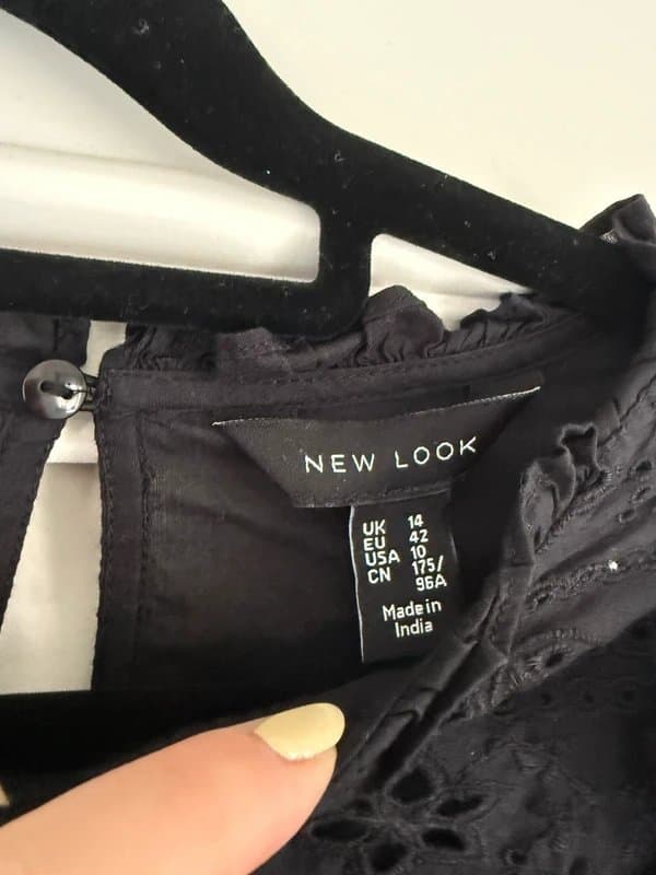 New Look Black Embroidery Blouse