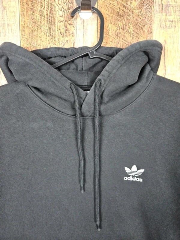 adidas Adidas Hoodie Black Trefoil Small Mens Heavyweight Pullover Streetwear