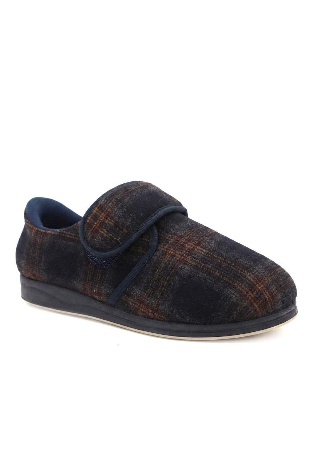 Easyfit Easyfit Men's Sven Extra Wide Adjustable Fasten Slippers in Navy
