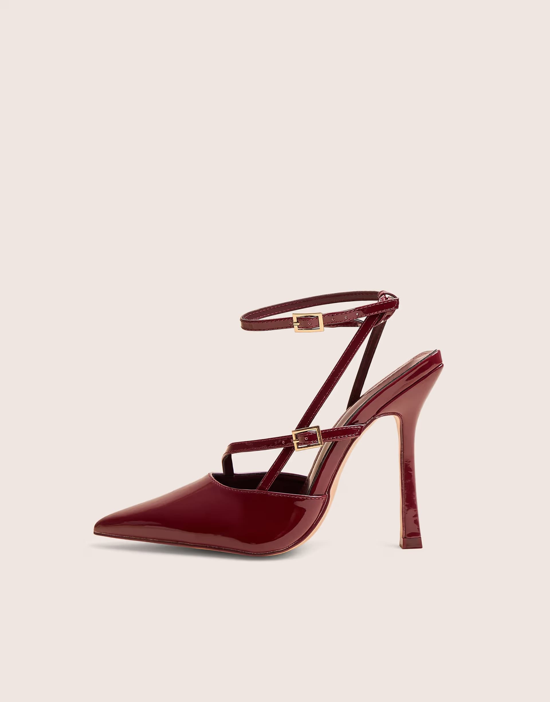 ASOS ASOS Burgundy Patent Strappy Stiletto Heels
