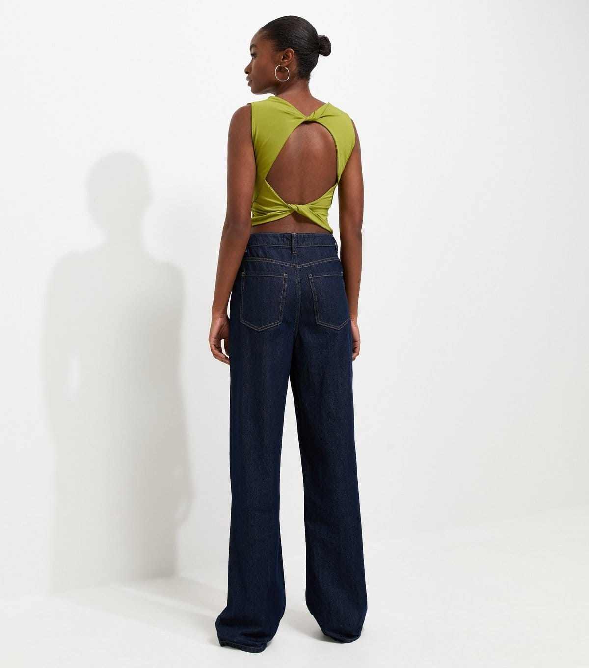 New Look Women's Bright Green Twisted Open Back Sleeveless Top New Look - 4