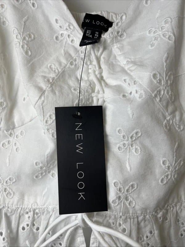 New Look New look - embroidered cropped top - size 18 - white
