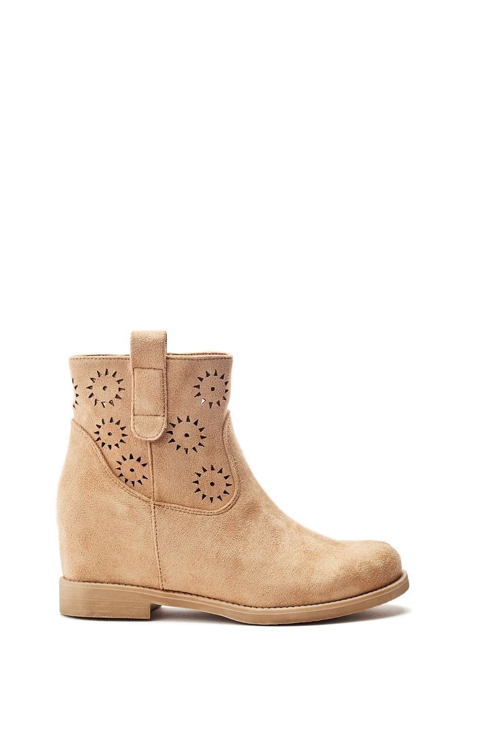 b.soleful B.soleful Camel Alcantara Ankle Boots