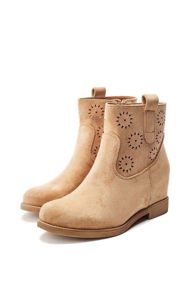 b.soleful b.soleful Women's 'Galadriel' Alcantara Ankle Boots in Camel - 2