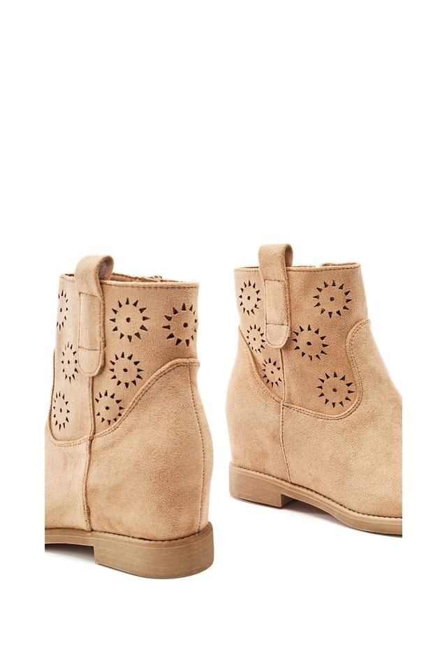 b.soleful b.soleful Women's 'Galadriel' Alcantara Ankle Boots in Camel - 3