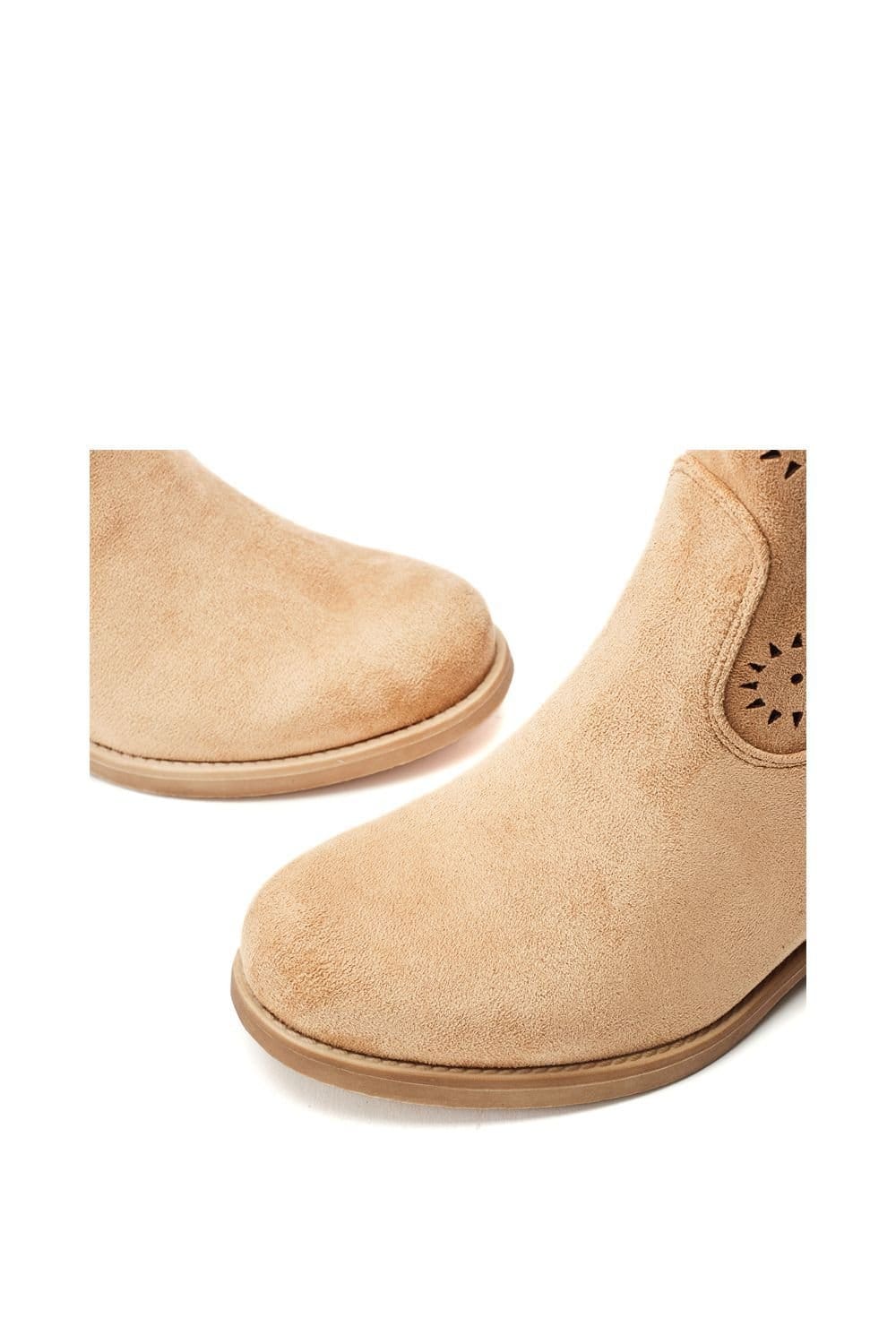 b.soleful b.soleful Women's 'Galadriel' Alcantara Ankle Boots in Camel - 4