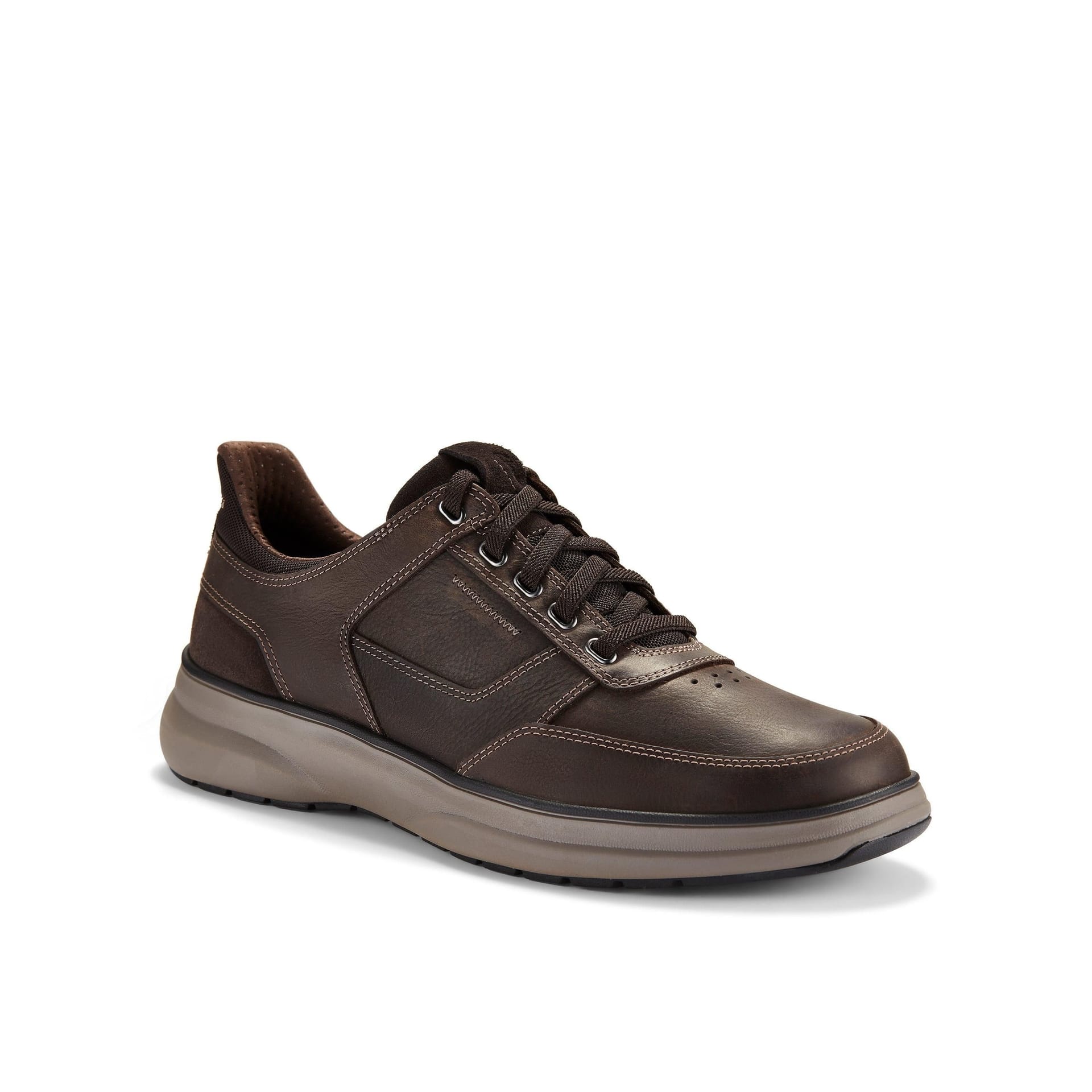 Clarks Clarks Men's Mullan Easy Dark Brown Leather Trainers, Lace Up - 4