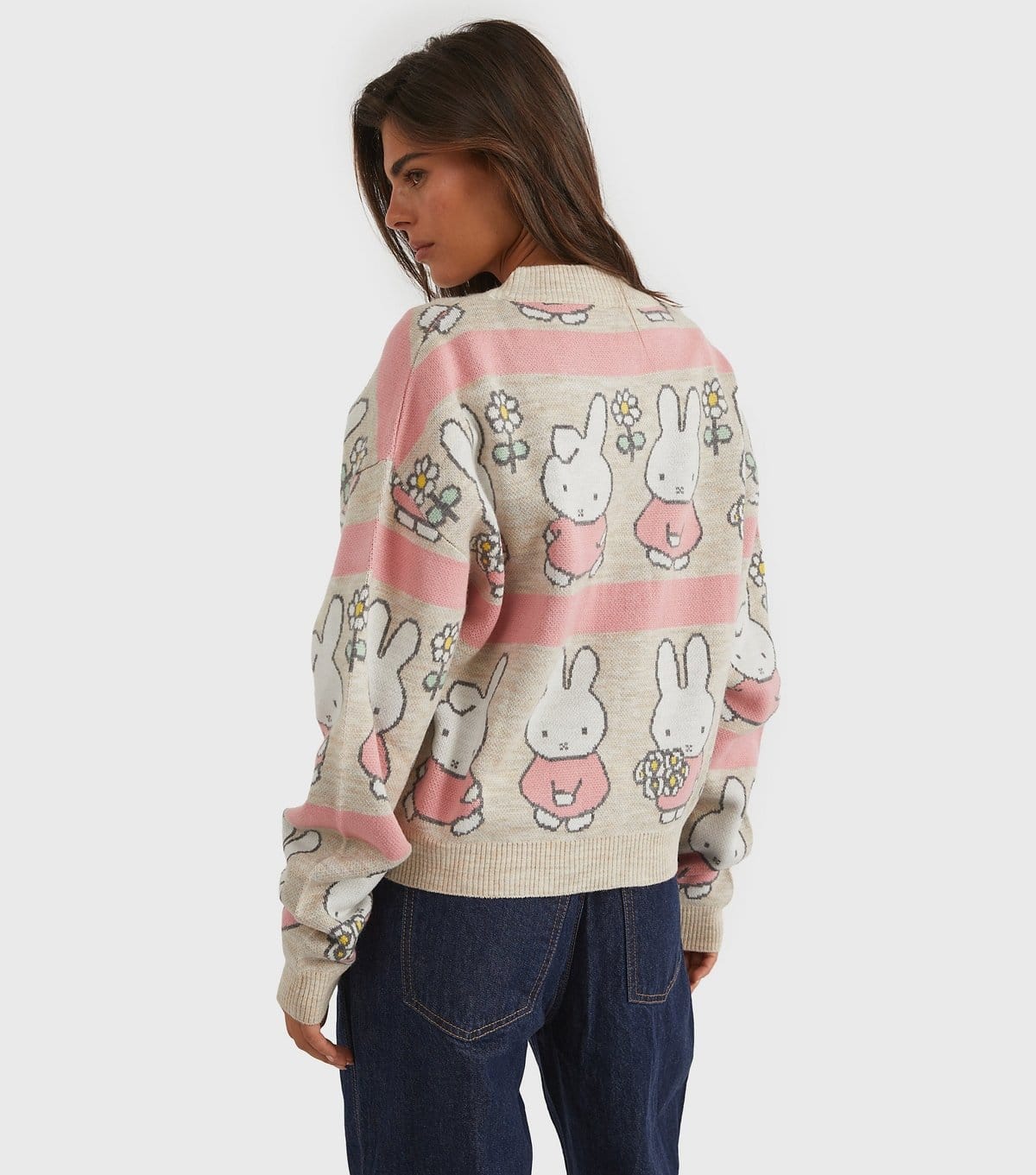 Skinnydip Women's Pink Miffy Flower Knitted Cardigan Skinnydip New Look - 4