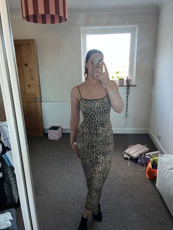 Bershka Leopard print midi dress