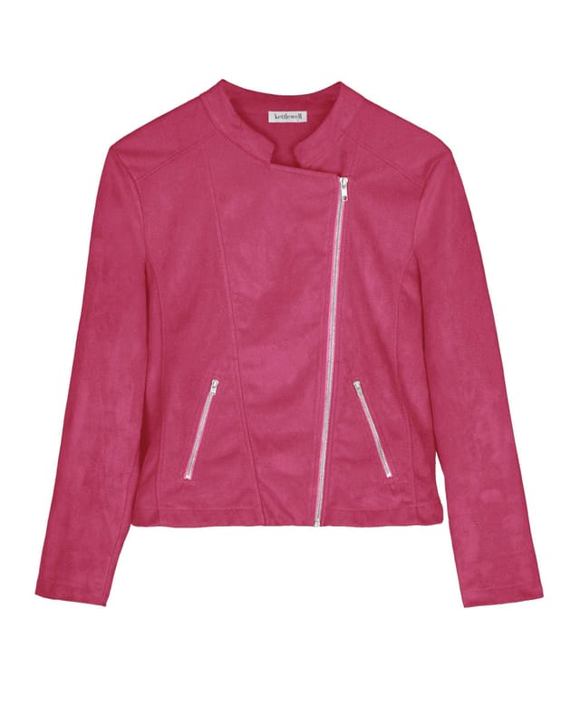 Kettlewell Kettlewell Women's Rachel Cropped Biker Jacket in Fuchsia - 2