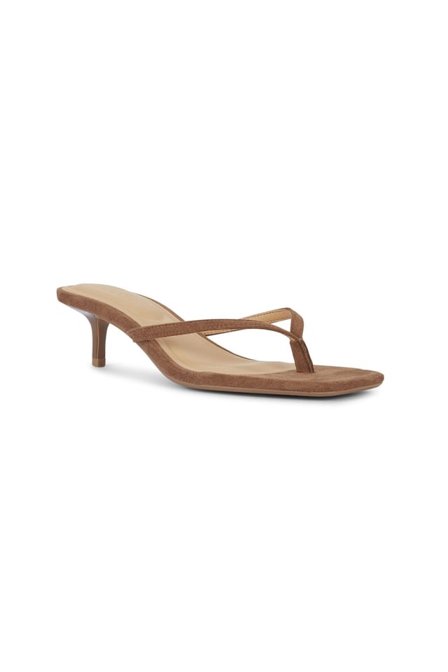 Truffle Collection Truffle Collection Women's Heeled Mules Buckle Polyurethane Kitten Heel Summer Shoes in Taupe - 3